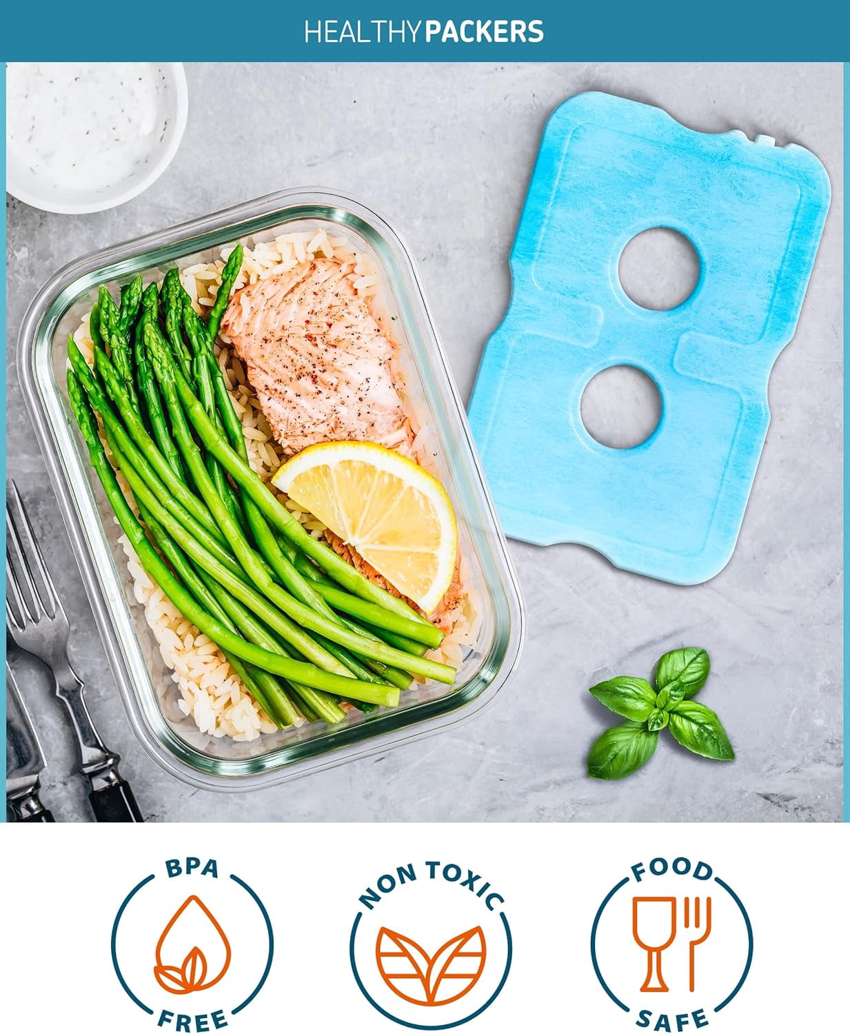 Ice Packs for Lunch Boxes & Coolers - Freezer Packs - Original Cool Pack | Cooler Accessories for Beach, Camping & Fishing | Slim & Long-Lasting Reusable Ice Pack for Cooler