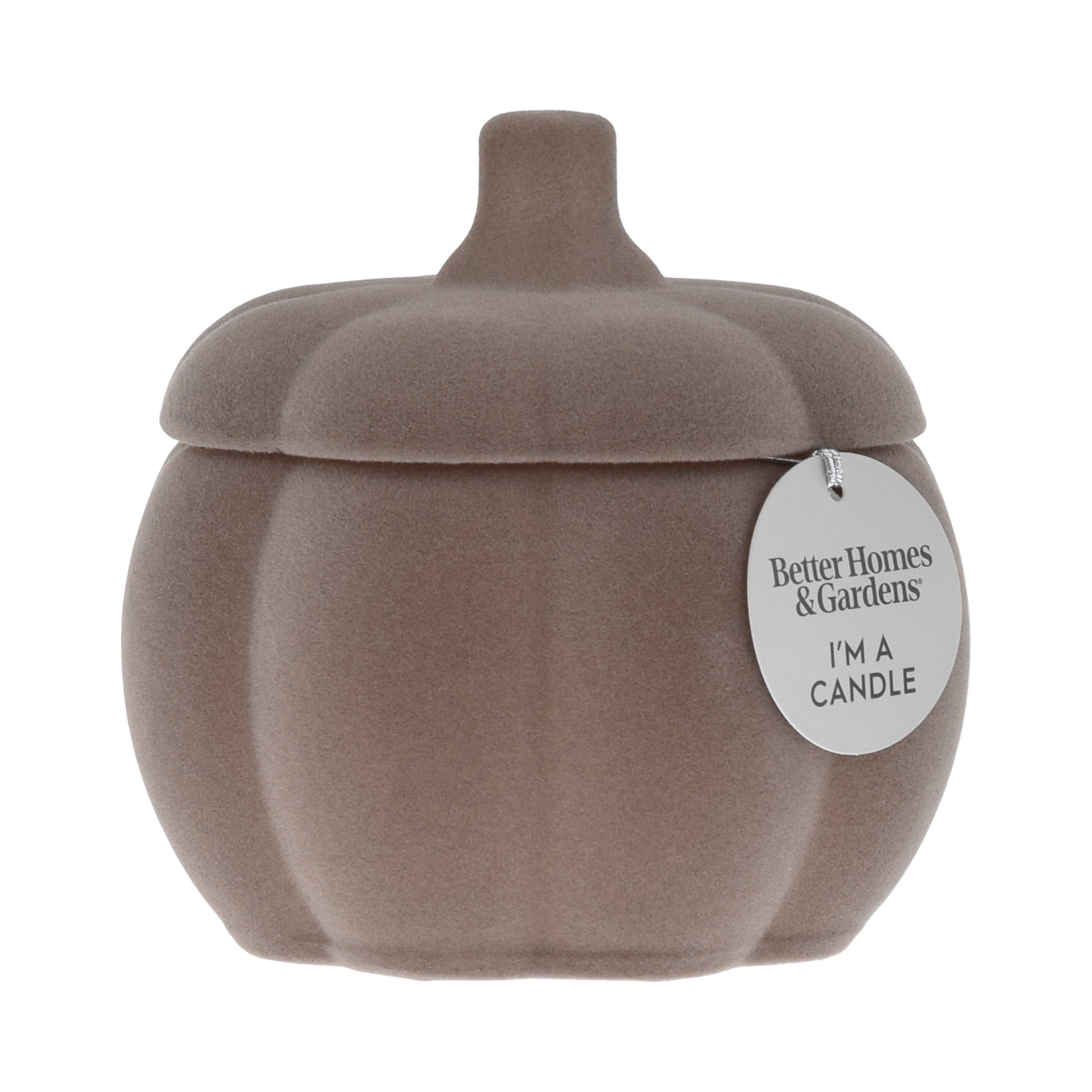 Better Homes & Gardens Pumpkin Snickerdoodle Swirl Scented 2-Wick 10oz (284.3 g) Medium Flocked Pumpkin Jar Candle