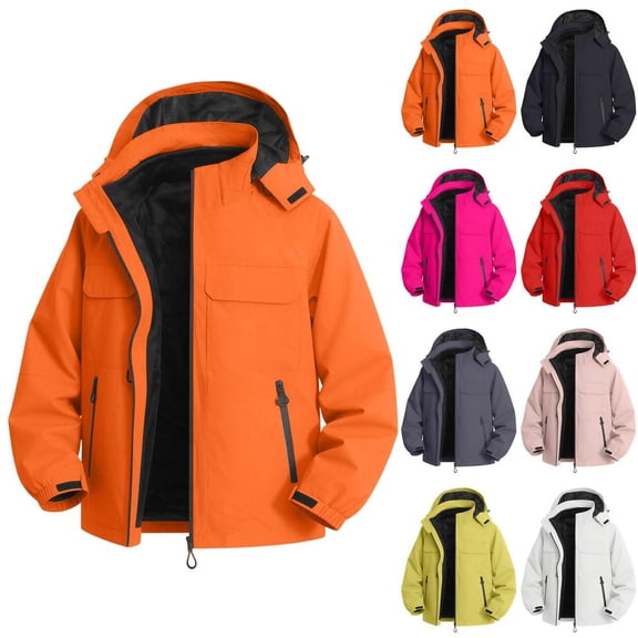 Bxsruta Mens Windbreaker Jacket Waterproof Hooded Outdoor Coat Utility Rainwear