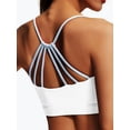 thumbnail image 4 of PISONIC Women's Sports Bra with Six String Back, Medium Support, Crew Neck, Non-Removable Padding, Knit Fabric, Casual Wear, Medium Stretch, for Exercise, Training, Running, Yoga, Crop Vest, 4 of 11