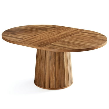 Finihen 55" Wood Oval Conference Room Tables, Modern Duty Study Writing Gaming Table for Home Office, Small Meeting Room Table, Brown