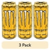 (3 pack) Monster Ultra Gold, Sugar Free Energy Drink, 16 fl oz