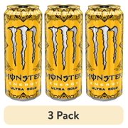 (3 pack) Monster Ultra Gold, Sugar Free Energy Drink, 16 fl oz
