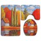 thumbnail image 1 of ABPHQTO Color de otoño Juego de alfombras de baño de 3 piezas Alfombra de baño Alfombra de contorno y tapa de inodoro, 1 of 2