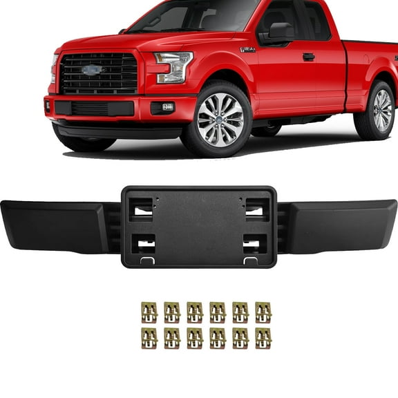 WaiRitoday Front Bumper Trim Lower Cover & License Plate Compatible with 2015 2016 2017 Ford F150