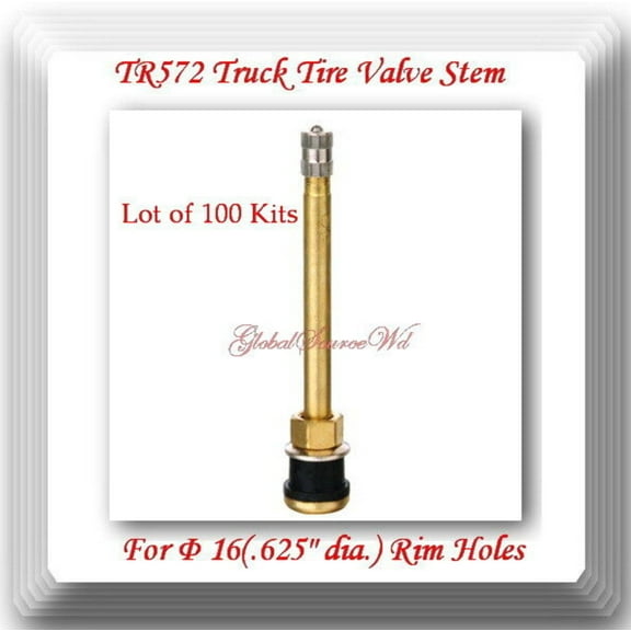 100 x TR572 Truck Tire Valve Stem For Wheels 22.5 /24.5 For Rim Φ.625".Hole L:4"
