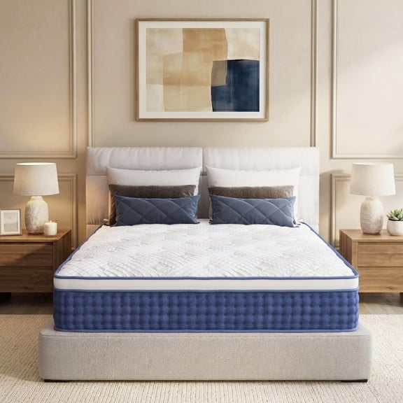EGOHOME 5 inch Twin Hybrid Mattress, Pocketed Springs, Medium, Pressure Relief, Reinforced Edge, Mattress in a Box
