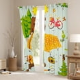 thumbnail image 3 of Feelyou Happy Camping Kids Curtains Pack of 2 (42x84 Each), Pine Tree Botanical Curtains Blackout, Kawaii Squirrel Animal Bedroom Curtains, Black Out Curtains Decor, 3 of 6