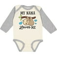 thumbnail image 3 of Inktastic My Nana Loves Me with Sloth and Hearts Boys or Girls Long Sleeve Baby Bodysuit, 3 of 5