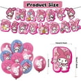 thumbnail image 3 of 40 PCS For My Melody Cartoon Themed Party Decorations and Favors Set – Banner, 20 Balloons and 13 Cupcake Toppers, 6 Spiral Ornament for Celebration Birthday Parties Supplies, 3 of 7