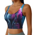 thumbnail image 2 of Balery Hip-Hop Glasses Gorilla Sujetadores deportivos con espalda cruzada para mujer, acolchados, sin costuras, de alto impacto, ideales para yoga, gimnasio, entrenamiento y fitness.-, 2 of 8