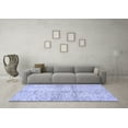 thumbnail image 3 of Ahgly Company Machine Washable Indoor Square Abstract Blue Modern Area Rugs, 7' Square, 3 of 4