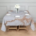 thumbnail image 3 of White Rose Gold Marble Pattern Square Tablecloth,Waterproof Square Table Cover,Wipeable Spillproof Washable Table Cover for Home Kitchen Party Decor 42"X42"(107x107cm), 3 of 6