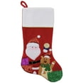 thumbnail image 2 of Northlight 20.5" Red and White Glittered Santa Claus and Reindeer Christmas Stocking, 2 of 7