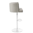thumbnail image 5 of SAFAVIEH Couture Zayna Square Adjustable Mid Back Bar Stool, Light Gray, 5 of 12