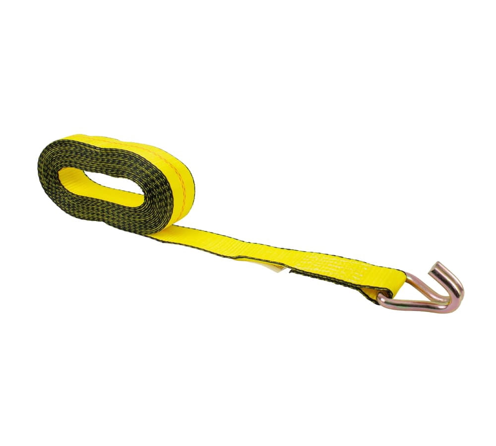 (4 Pack) 2 Inch x 30 FT Yellow Ratchet Strap with J Hooks - 10,000 Lbs Breaking Strength - Heavy Duty Tie Down Cargo Truck Straps with Wire Hooks for Flatbed, Truck, Trailers Pickup