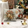 thumbnail image 3 of Christmas Pillow Covers 20x20 inch Set of 4 Santa Claus Reindeer Decorative vintage Throw Pillow Covers Winter retro Farmhouse Decoration for Home couch BTHZ-140B20, 3 of 6