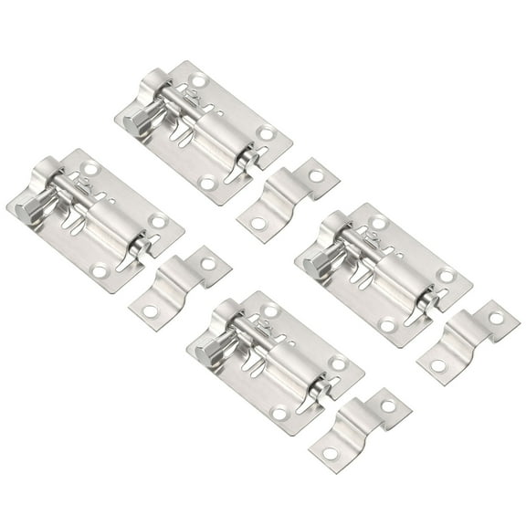 Unique Bargains Door Barrel Bolt Latch 2 Inch, 4 Pack Stainless Steel Security Latch Sliding Bolt