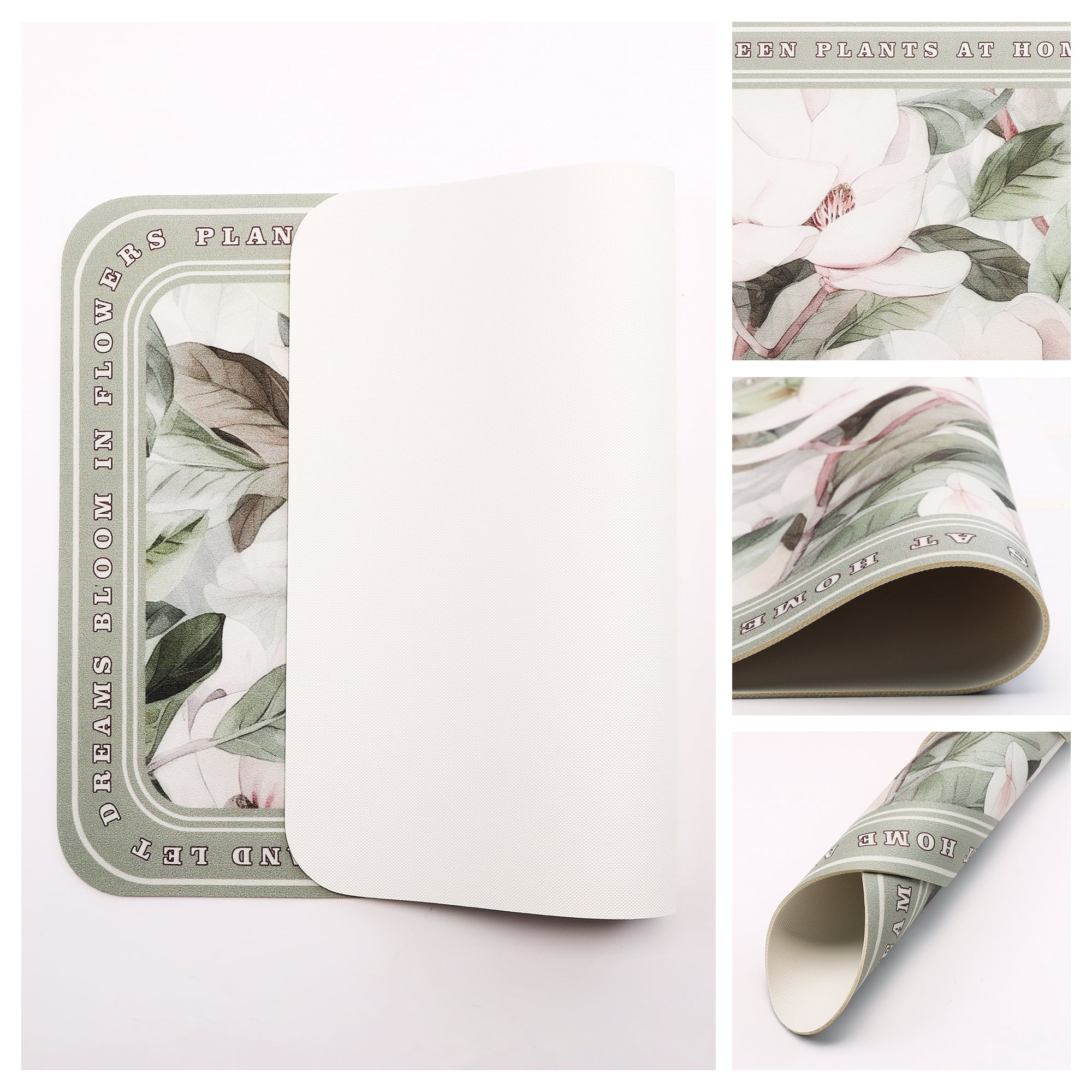 Unique Bargains Leather Placemats Set of 6 for Kitchen Dining Table Decor Flower
