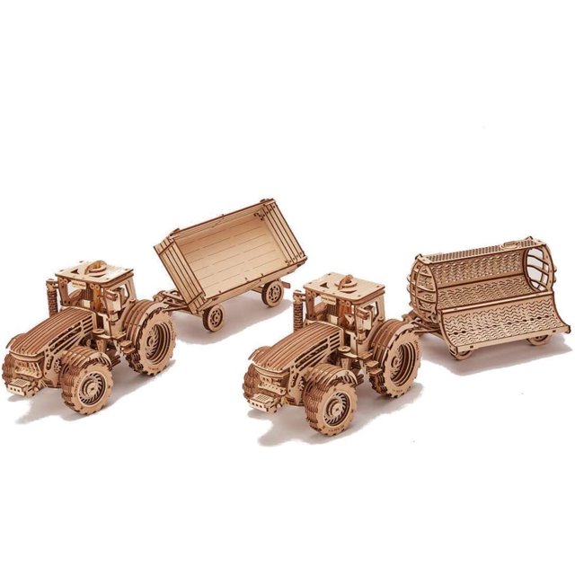 Wood Trick Tractor Trailers 3D Wooden Puzzle 153 Piece Kids Model Kit