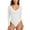 003-White, variant on Cassie Liz Bodysuits for Women Lace V Neck Long Sleeve Body Suit Women Fitted Smooth Tops
