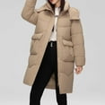 thumbnail image 1 of LOVZFMLL Vestes pour Femmes Hiver Décontracté Ample Mode Poche Couleur Manteau Long Réversible à Fermeture Éclair, 1 of 9
