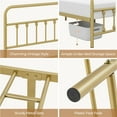 thumbnail image 4 of Topeakmart Metal Bed Frame Spindle Headboard and Footboard, Antique Gold, King, 4 of 7