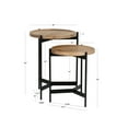 Powell Martyn Mango Wood and Iron Round Nesting Side Tables, Natural
