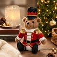 thumbnail image 5 of Nutcracker Style Christmas Teddy Bear,Soldier Costume Design Stuffed Animal Doll for Desktop Mantel,Festive Nutcracker Bear Decor for Home Holiday Gift Display,Red, 5 of 7