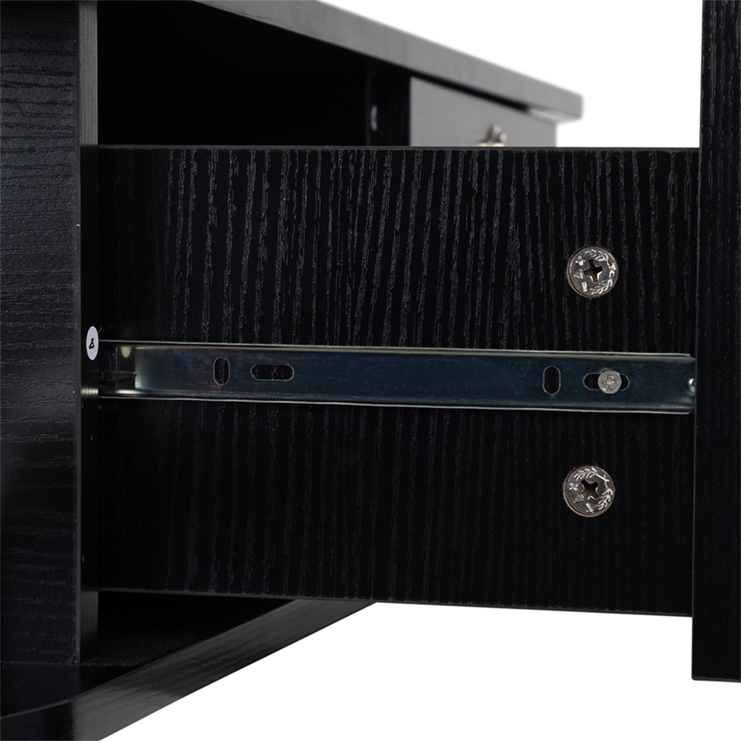 Kadyn Wall Mounted Beauty Salon, Barber Styling Station, Salon Equipment with Locking 2 Drawers, Black