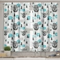 thumbnail image 2 of Ambesonne Vikings Valance & Curtain, Viking Faces Woodland, 55"x30", Dark Grey Sky Blue, 2 of 7