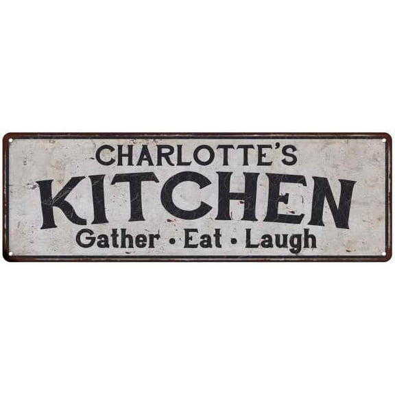 CHARLOTTE's Kitchen Rustic Chic Decor Gift 6x18 Sign 106180051974