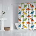 thumbnail image 2 of White Cartoon Dinosaurs Leaves Pattern Shower Curtain 72"x72" ,Bathroom Decorative Shower Curtains Set with 12 Hooks,Modern Waterproof Washable Shower Curtain, 2 of 6