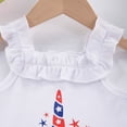 thumbnail image 5 of Gyratedream 4th of July Baby Girl Outfits Unicorn Print Ruffle Suspender Sleeveless Rompers + Print Elastic Waistband Tutu Skirt + Hair Accessories Infant Toddler Clothes 3Pcs for 1-18 Months, 5 of 8