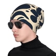 thumbnail image 6 of Milk Silk Knitted Pullover Hat 11×10.6in Double Layer Design Strong Sweat Absorption For Daily Exercise Travel Milk Cow Skin Print Style Darkvoilet_1, 6 of 6