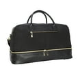 thumbnail image 3 of Protege 20” Drop Bottom Weekender Duffel Bag for Travel, Polyester Material, Carry-On Travel Bag, Black, 3 of 9