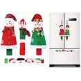 thumbnail image 1 of 4 Pieces Christmas Refrigerator Handle Covers Snowman Pattern Handle Covers Microwave Handle Covers for Home Kitchen Supplies, 1 of 5
