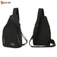 thumbnail image 3 of Spencer Small Sling Bag for Men Women - Crossbody Chest Shoulder Backpack Water Resistant Travel Bag With Earphone Hole for Gym Travel Hiking (11.8"*6.7"*2.4", Black), 3 of 8