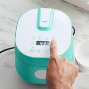 GreenLife 4 Cups Cooked, 2 Cups Uncooked Rice Cooker, Turquoise