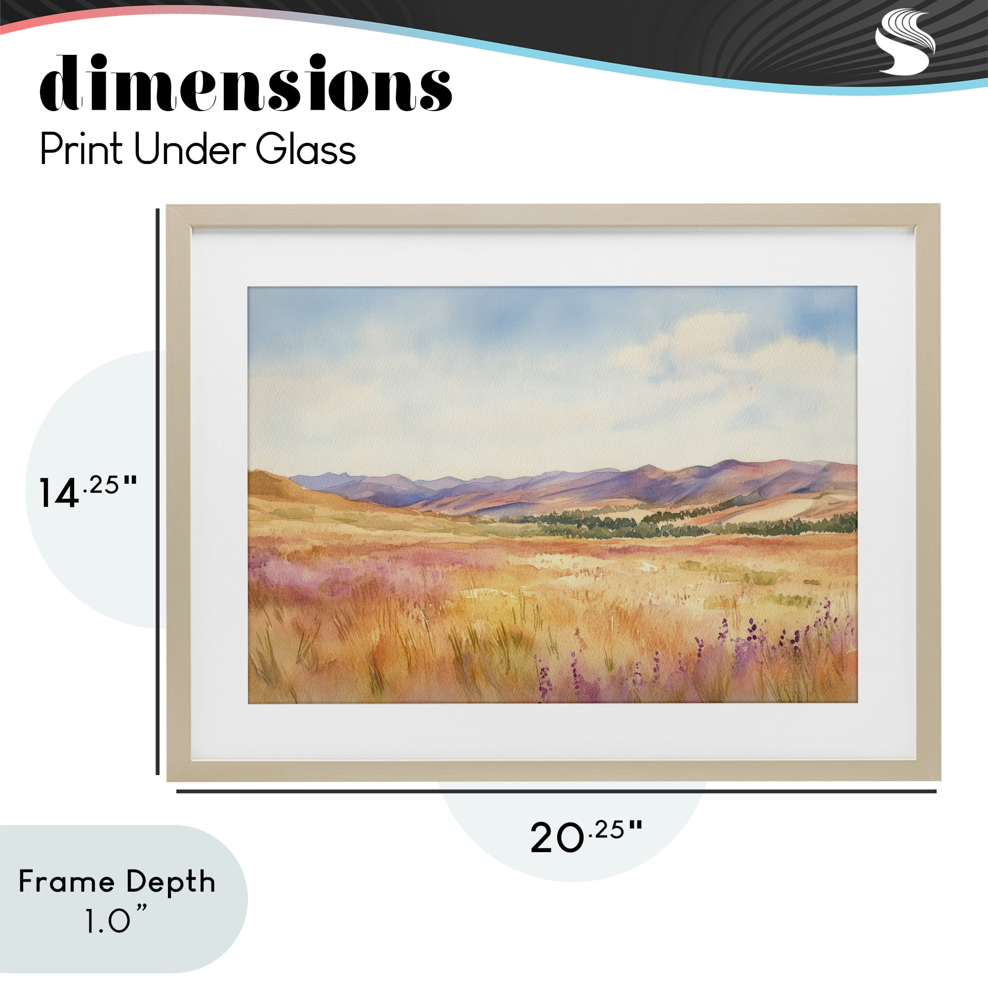 Stupell Industries Pastel Valley Panorama Birch Framed Print Under Glass, design by Petal Prints Design