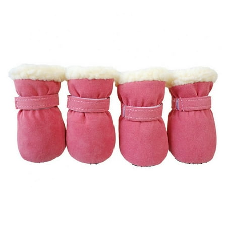Dog Shoes Winter Warm Boots Anti-Slip Puppy Paw Protector Boots Footwear for Small Dogs Chihuahua Pug