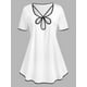 thumbnail image 1 of Camiseta con Puntilla Escotada de Contraste en Talla Extra Rosegal  Camisetas tallas grandes, 1 of 5