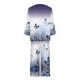 thumbnail image 5 of Vacation Outfits For Women 2PC Round Neck Long Sleeve Two-piece Comfortable Home Pajamas Set Sports Set Up to 65% off, 5 of 5
