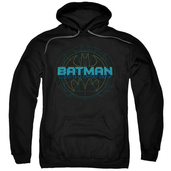 Batman Bat Tech Logo Adult Pullover Hoodie Sweatshirt Black