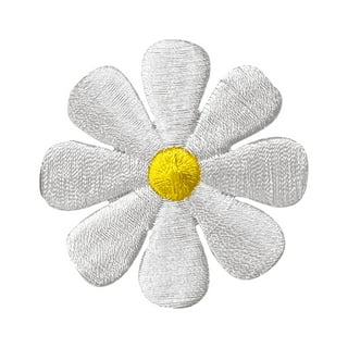 Augsun 30pcs Daisy Flower Iron On Patches Clothing Embroidered Sew Applique  Repair Patch