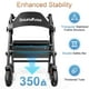 thumbnail image 3 of Andador con ruedas Soundfuse con asiento para personas mayores, plegable, con ruedas grandes de 8", todoterreno, asas y asiento ergonómico de altura ajustable, 169 kg (350 lb), compatible con FSA y HS, 3 of 5