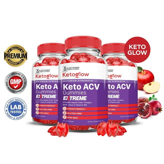 (3 Pack) Keto Glow Extreme ACV Gummies 2000mg Dietary Supplement 180 Gummys