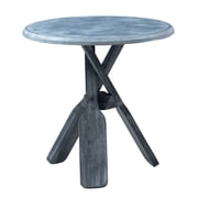 Powell Mays Wood Side Table, 22 Table Height, Distressed Faded Blue Finish
