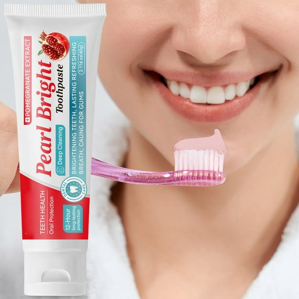 Salud y Belleza, Cuidado Personal, Pasta de Dientes, Pasta de Dientes, Limpieza Profunda Aliento Protección Dental Pasta de Dientes Blanca con Extracto de Granada 60g, una pasta de dientes