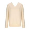 thumbnail image 7 of UPPADA Long Sleeve Elegant Shirts for Women V Neck Cute Sweatshirts for Ladies Casual Pullover Sweaters Cute Fall Winter Clothes Beige,L, 7 of 7